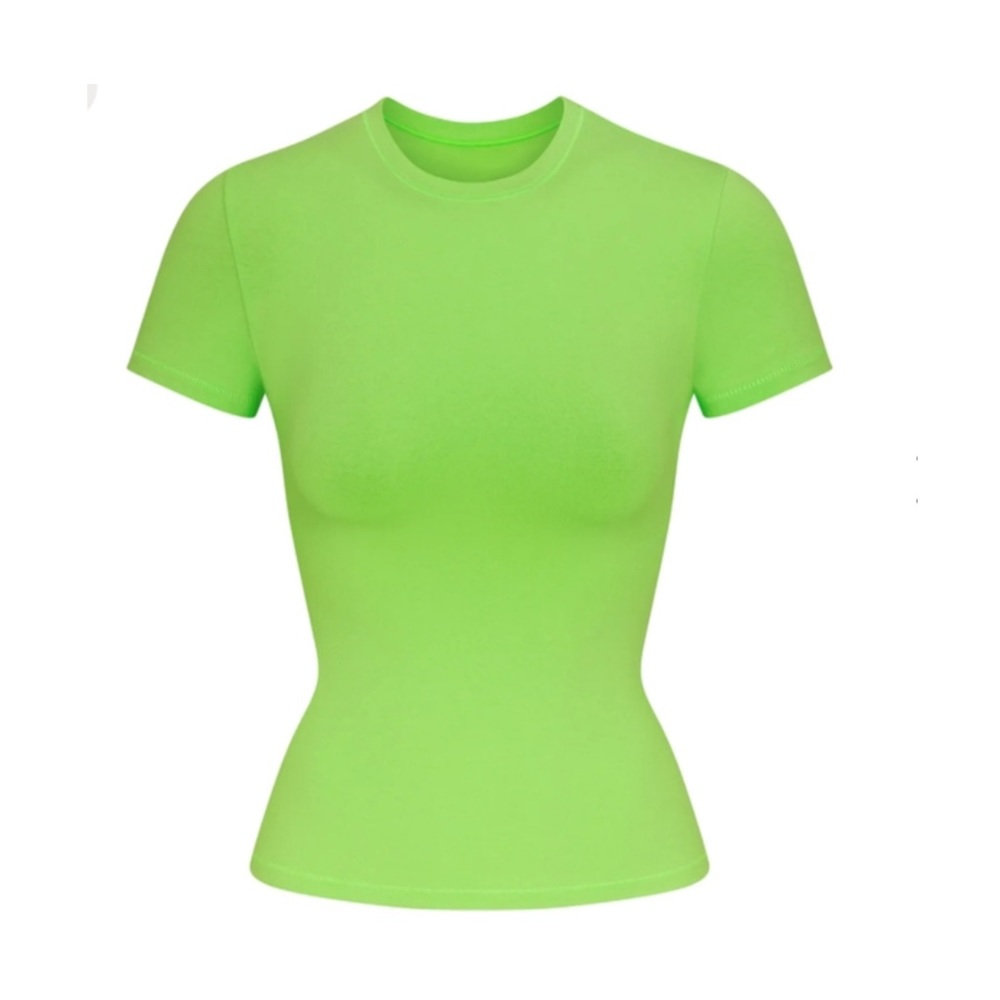 Skims neon green cotton jersey tee
